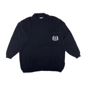 80s mock neck black sweater 1980s vintage